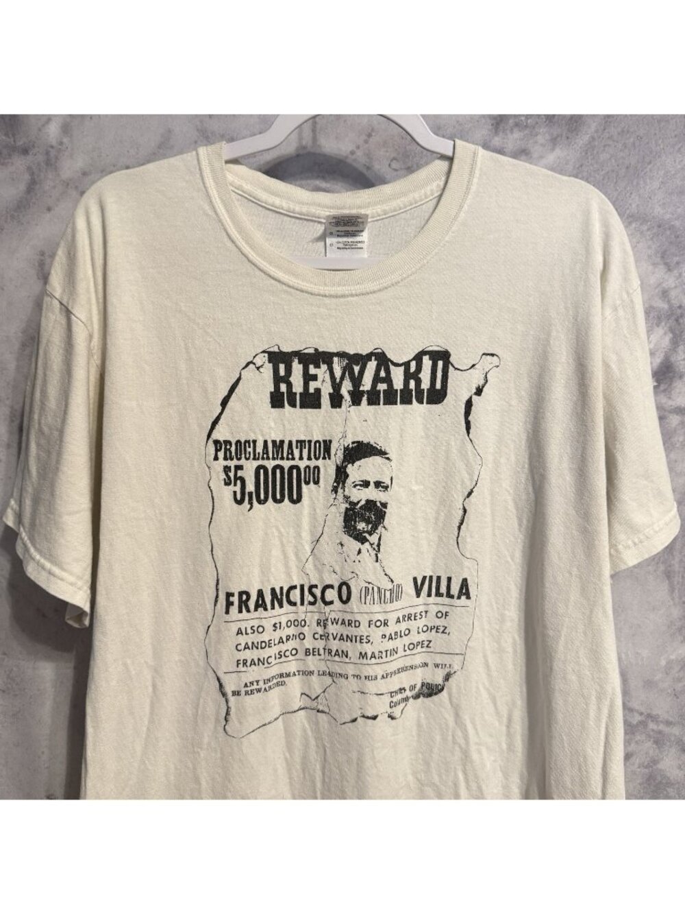 Vintage Pancho Villa Wanted Reward T Shirt Size Large L